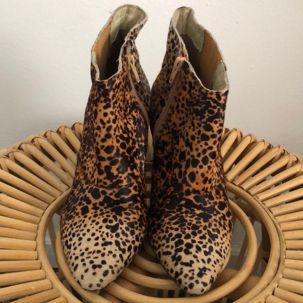 Matisse Nugent Leopard Print Calf Hair Booties